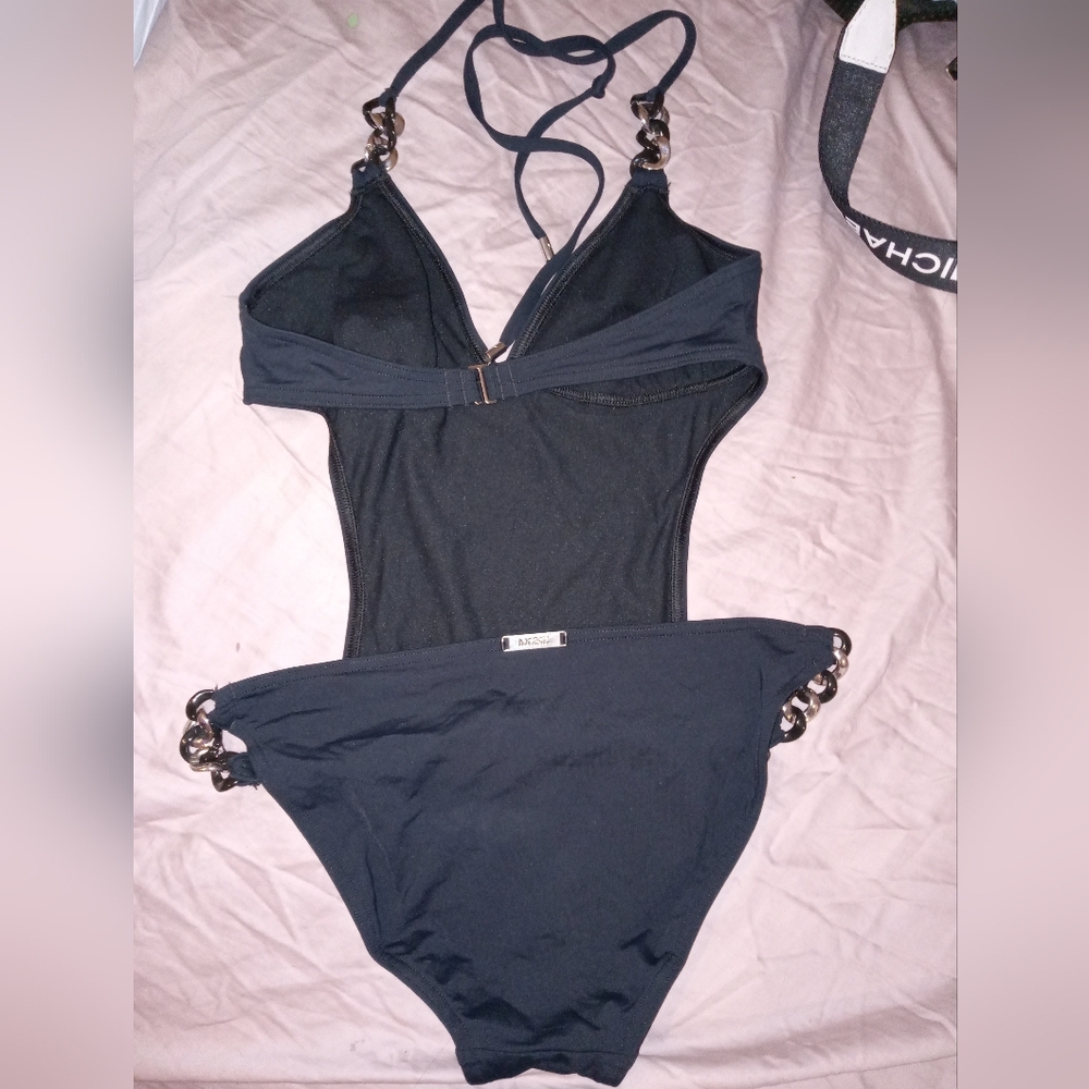 Michael Kors Cut Out Monokini Chain Detail